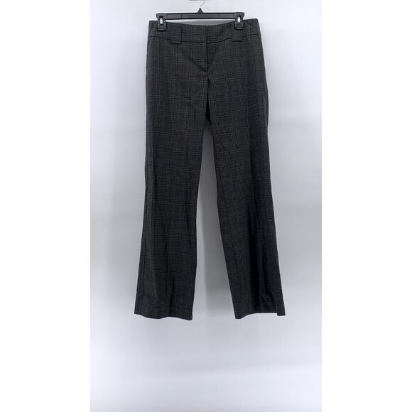 NEW YORK & COMPANY Women's Charcoal Gray Stretch Plaid Flare-Leg Pants SZ 4 - Picture 1 of 10